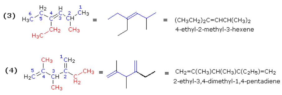 IUPAC naming of alkene